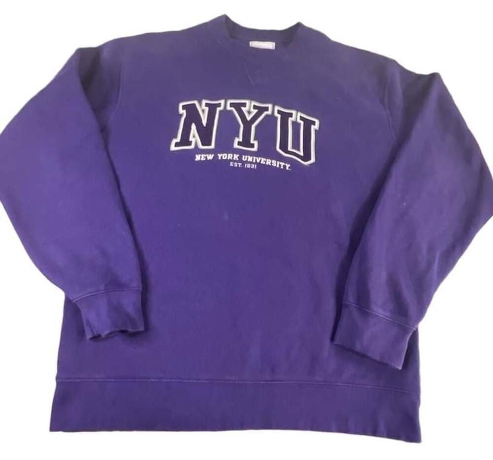 Gear For Sports NYU New York University Crewneck Sweatshirt Size L Purple